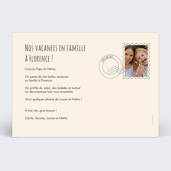 Carte Postale Étiquette vacances