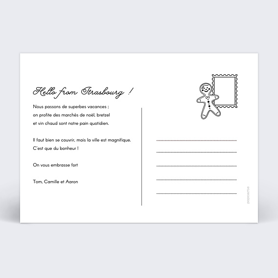 Carte postale Hiver Ensemble Verso