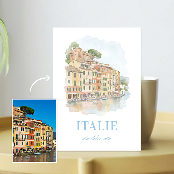 Carte Postale Paysage en aquarelle