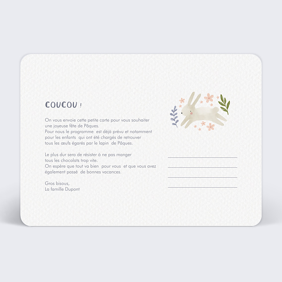 Carte postale Frise de Pâques Verso