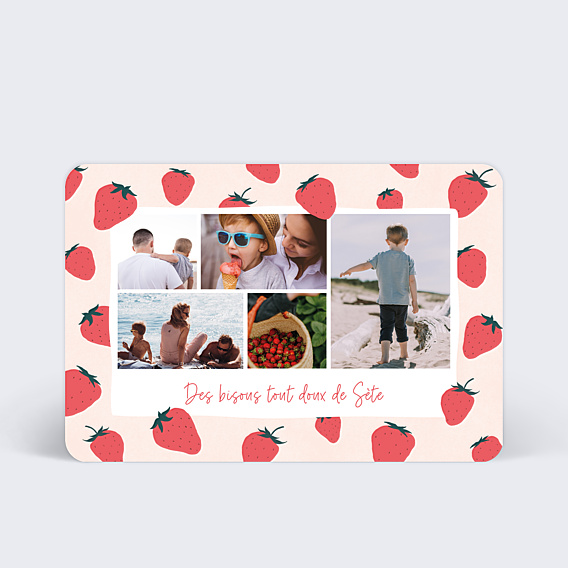 Carte Postale Motif Fraise