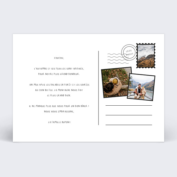 Carte postale Evasion Automne Verso