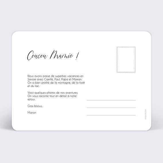 Carte postale Douceur Automnale Verso