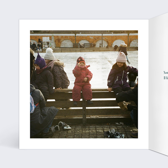 Carte postale Hiver Multiphoto Festif Intérieur Gauche