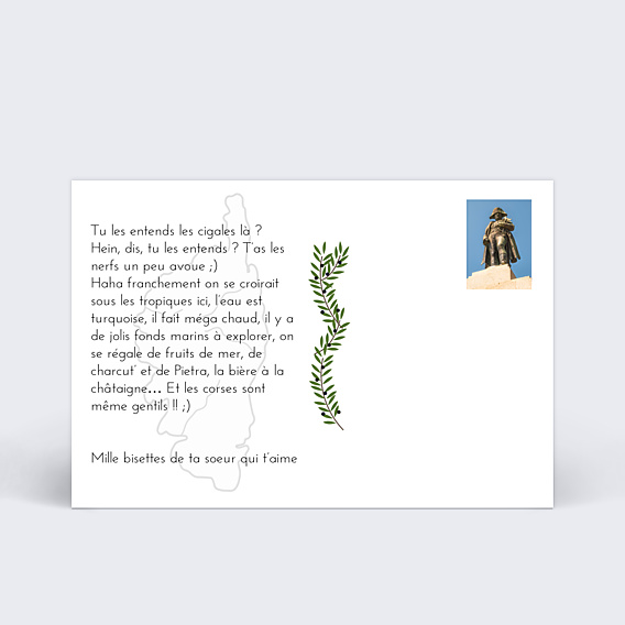 Carte Postale Typographie Corse