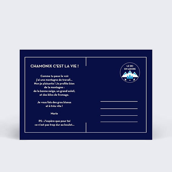 Carte Postale Hiver Blason photo seule