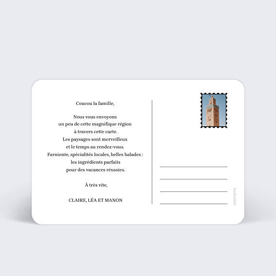 Carte postale Terre Cuite Verso