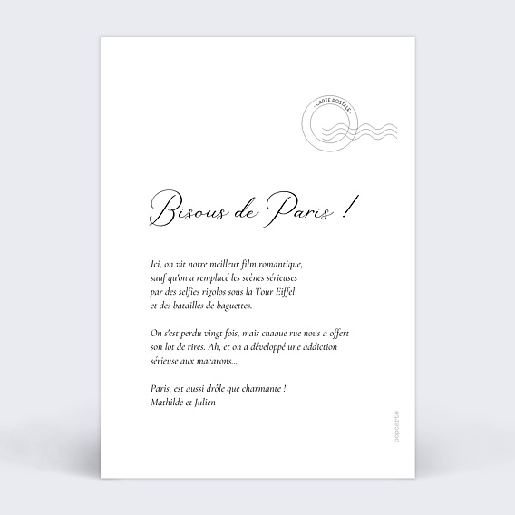 Carte postale 4 Polaroids Verso