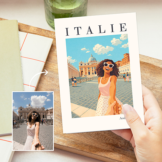 Carte Postale Votre photo en illustration vintage