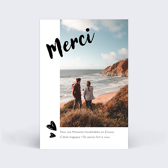 Carte Postale Cadre blanc avec coeur