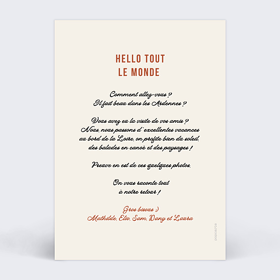 Carte Postale Camping automnal terracotta