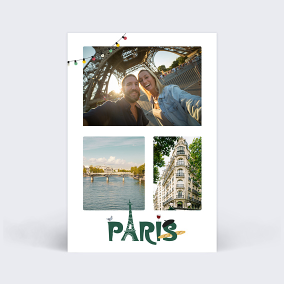 Carte postale Typographie Paris Recto