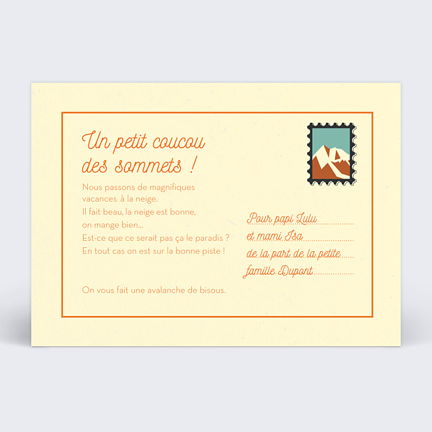 Carte Postale Saison de la Raclette Verso