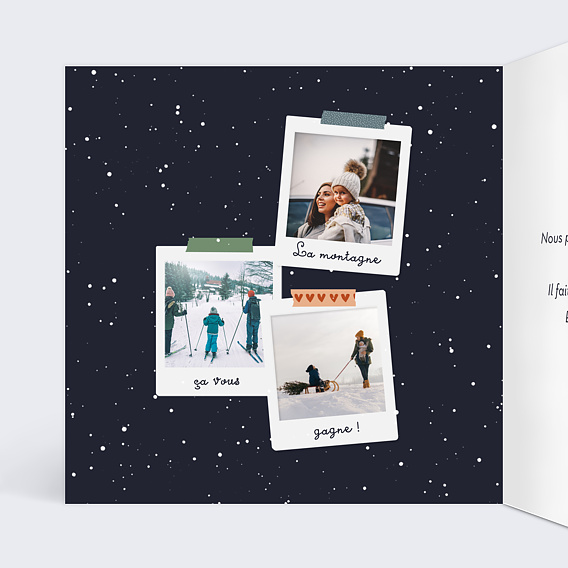 Carte postale Polaroid Enneigé Intérieur Gauche