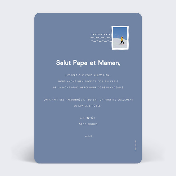 Carte postale Montagne Illustrée Verso