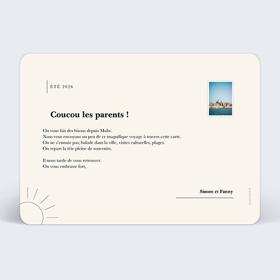 Carte Postale Couverture