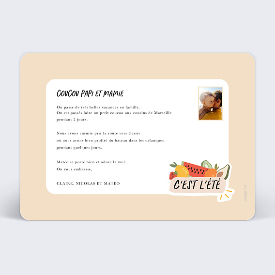 Carte postale Limonade Verso