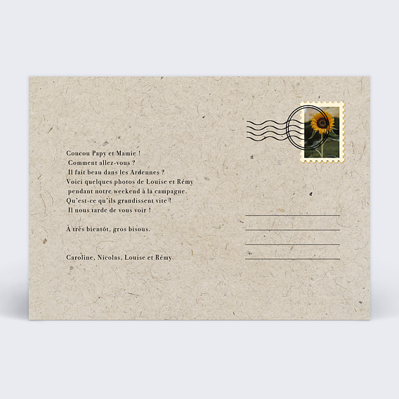 Carte postale Fraîcheur D'été Verso