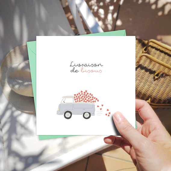 Carte postale Livraison de Bisous Après 4