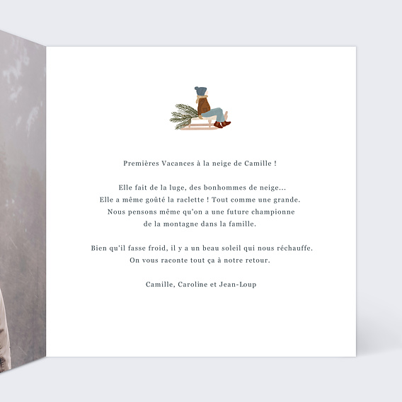 Carte postale Petit Traineau Intérieur Droit