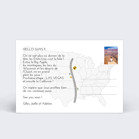 Carte Postale Etats-Unis