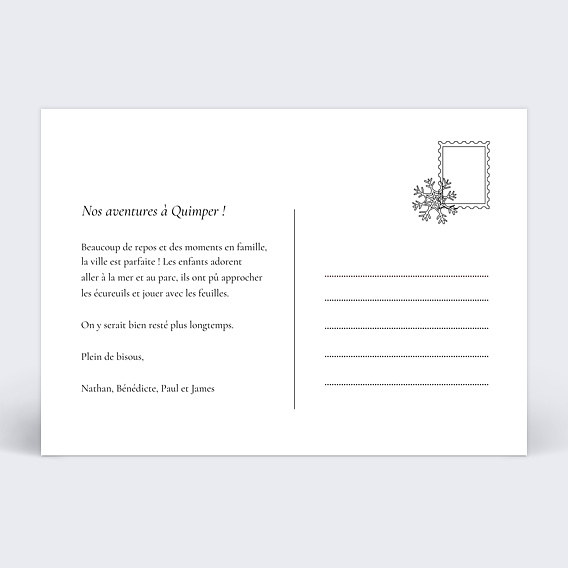 Carte postale Aventure Verso