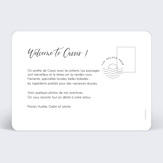 Carte Postale Douceur Estivale Verso