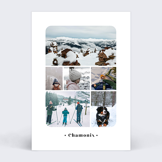 Carte Postale Pêle-Mêle Minimaliste Hiver