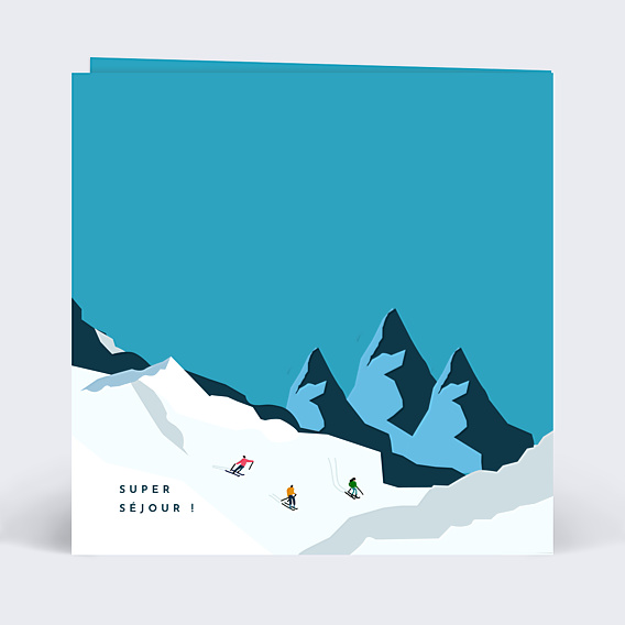 Carte Postale Hiver Sportif