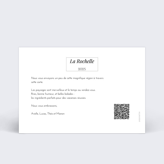 Carte postale Etiquette Verso