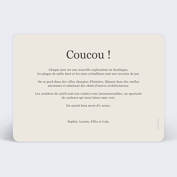 Carte postale Destination de Côté Verso