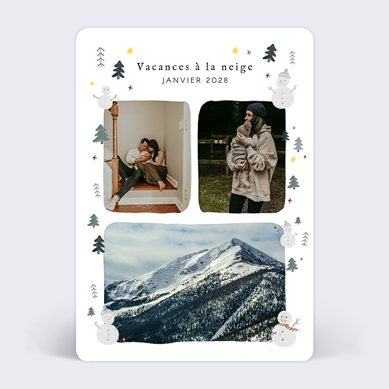 Carte Postale Bonhomme de Neige Portrait