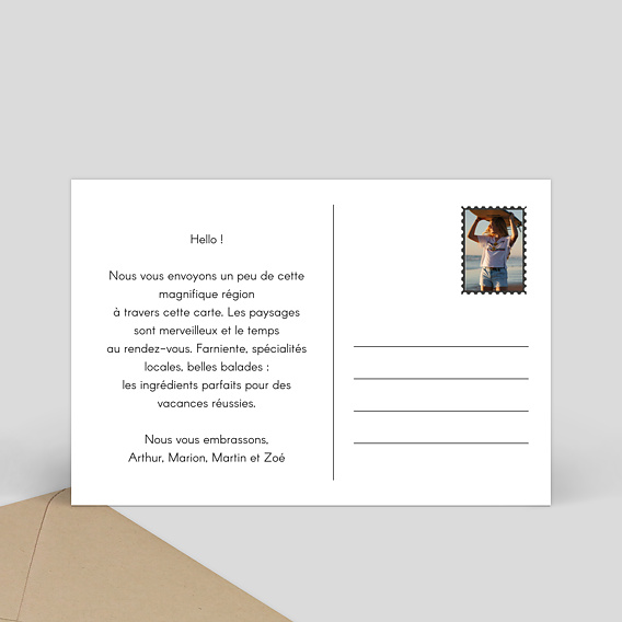 Carte postale Votre Photo ici Verso