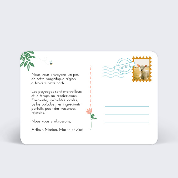 Carte postale Campagne Verso