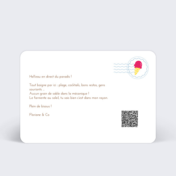 Carte postale Ecusson vintage glace Verso