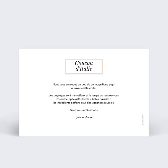 Carte postale Etiquette poudrée Verso