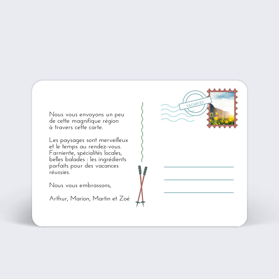Carte postale Mini illu montagne Verso