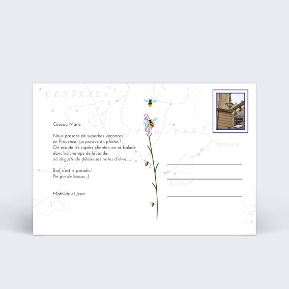 Carte postale Provence Verso