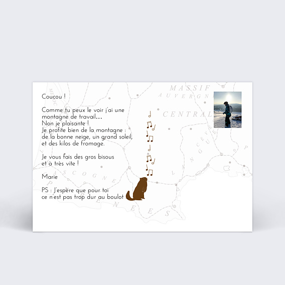 Carte postale Pyrénées Hiver Verso