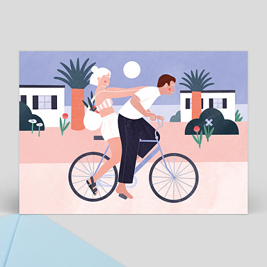 Carte Postale La Mandarine Bleue x Popcarte - Vélo