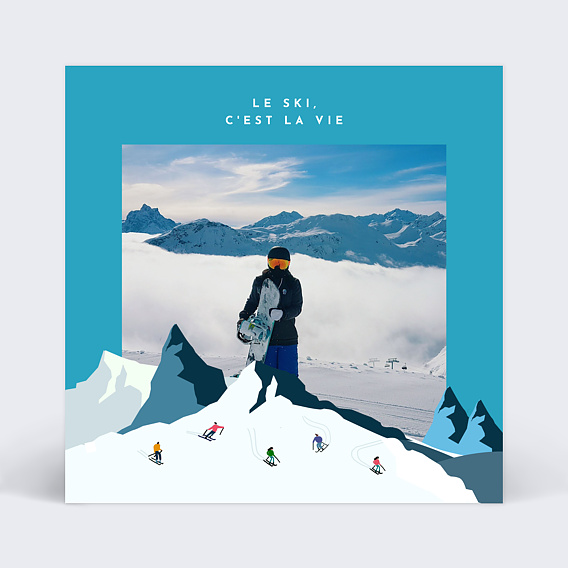 Carte postale Hiver Sportif
