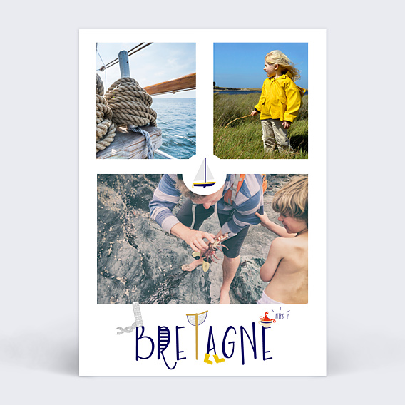 Carte postale Typographie Bretagne