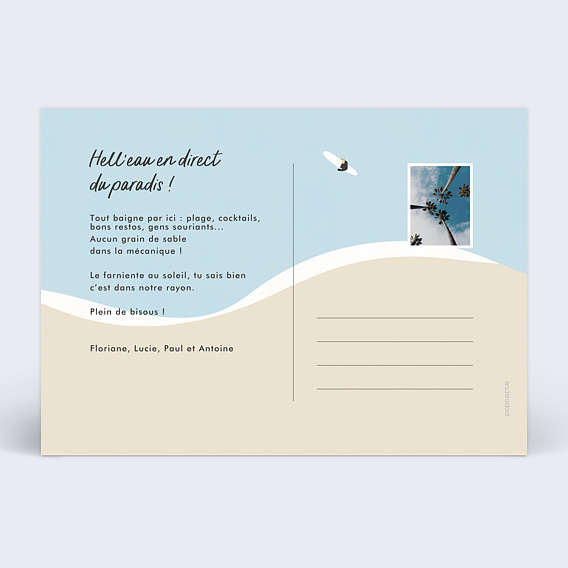 Carte postale Surfer Vibe Verso