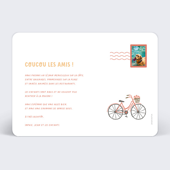 Carte Postale Itinéraire à Vélo