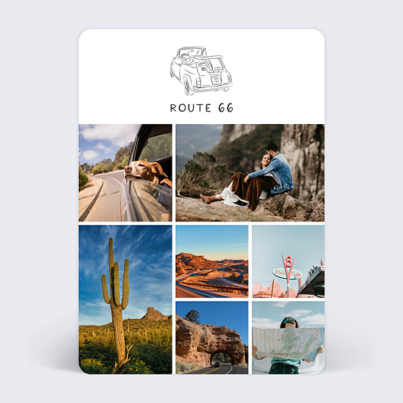 Carte Postale Road Trip en Voiture