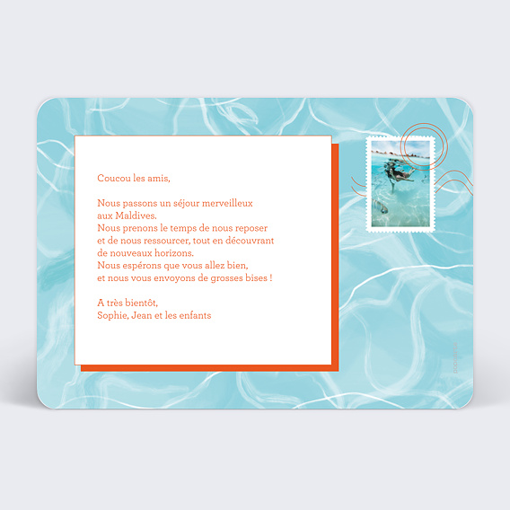 Carte postale Fond Mer Verso