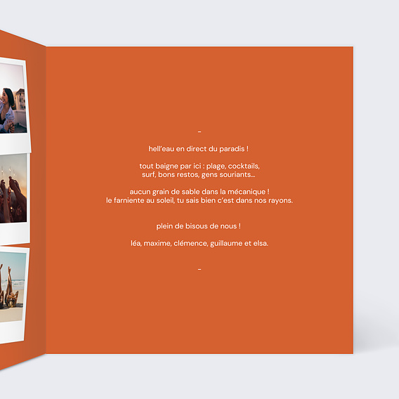 Carte postale Polaroïd Couleurs Intérieur Droit