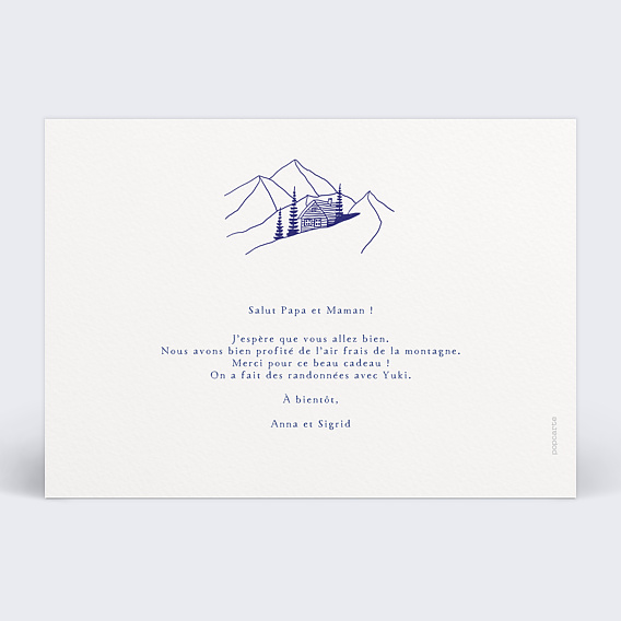 Carte postale Tampon Montagne Verso