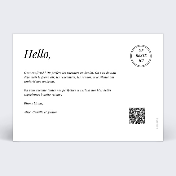 Carte Postale Étiquette verticale