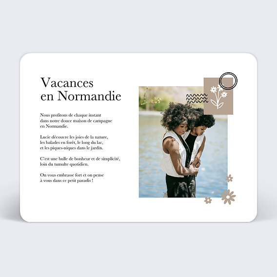 Carte postale Etiquette Fleur Verso